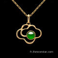 Pendre de jadeite jadeite naturel 18K